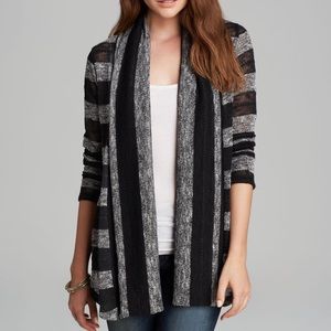 NWT Splendid rugby loose knit cardi black grey S